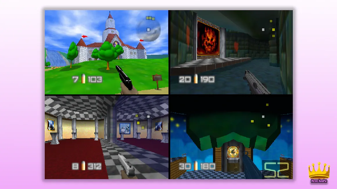Goldeneye Multiplayer Level - Peach's Castle N64 Rom Hack