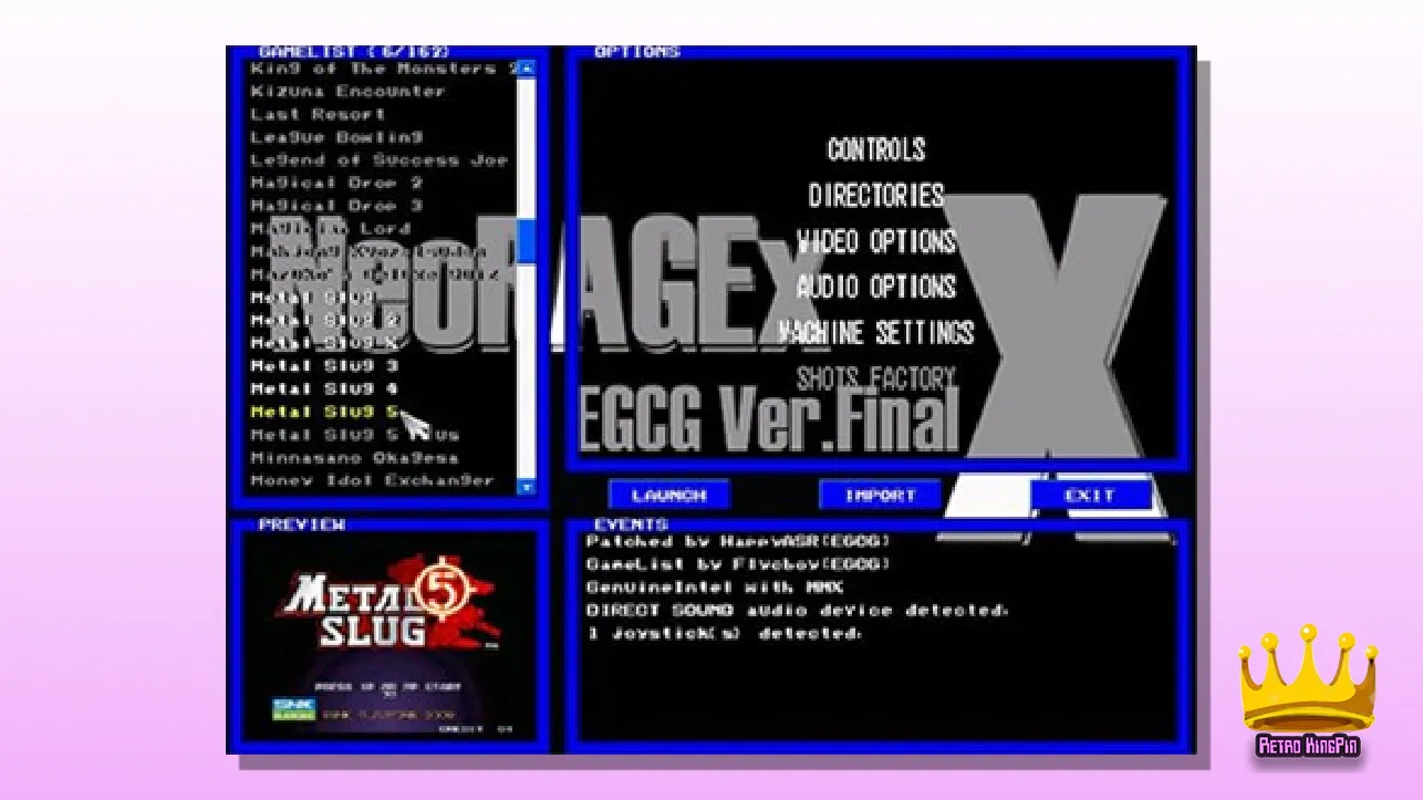 Best Neo Geo Emulators NeoRAGEx